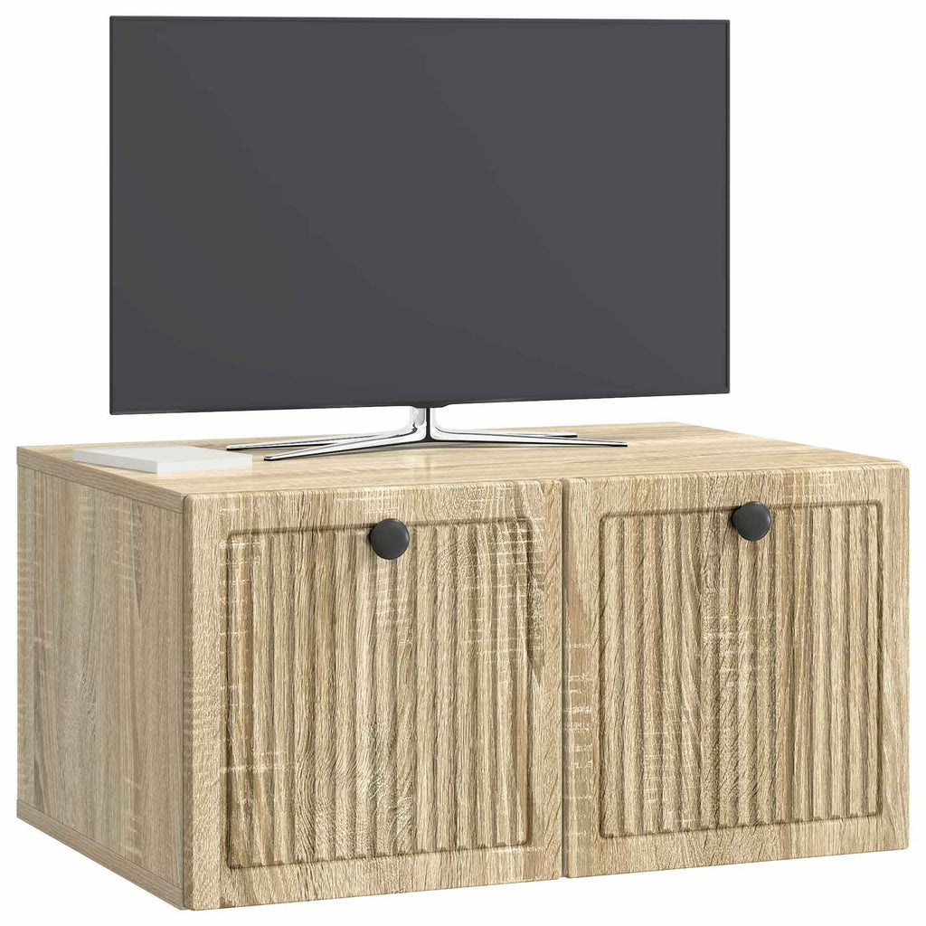 vidaXL Szafka RTV montowana na ścianie dąb Sonoma 59,5 x 41 x 30 cm