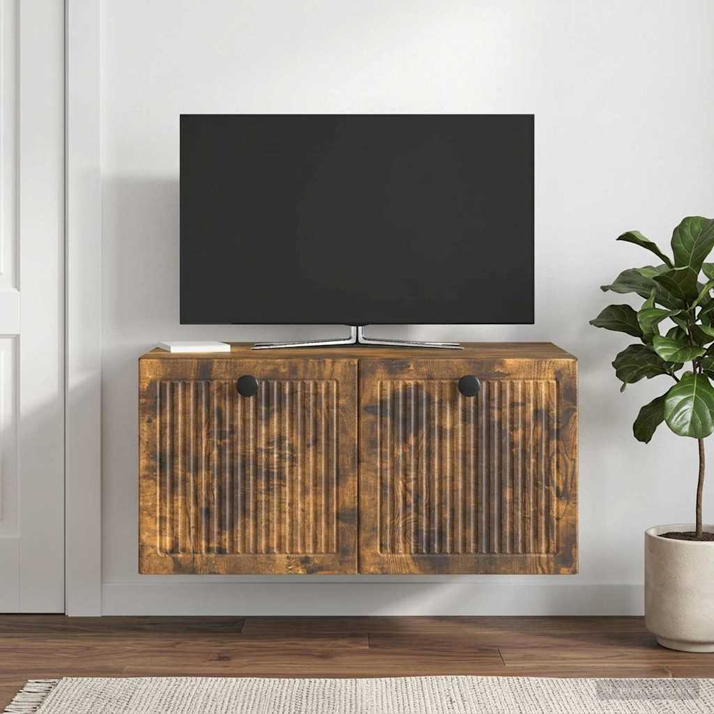 vidaXL Szafka RTV montowana na ścianie Dąb wędzony 59,5 x 41 x 30 cm