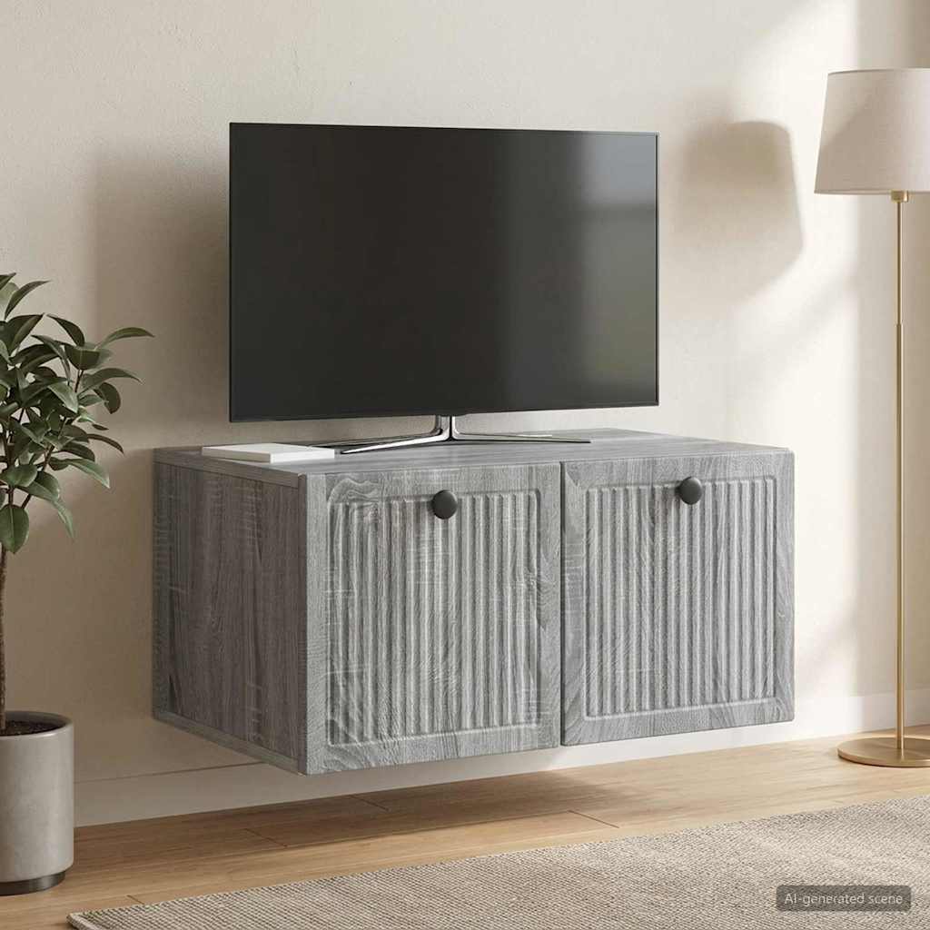vidaXL Szafka RTV montowana na ścianie Szary Sonoma 59,5 x 41 x 30 cm