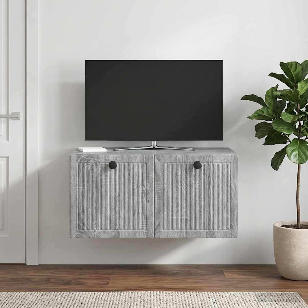 vidaXL Szafka RTV montowana na ścianie Szary Sonoma 59,5 x 41 x 30 cm
