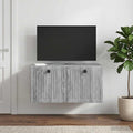 vidaXL Szafka RTV montowana na ścianie Szary Sonoma 59,5 x 41 x 30 cm