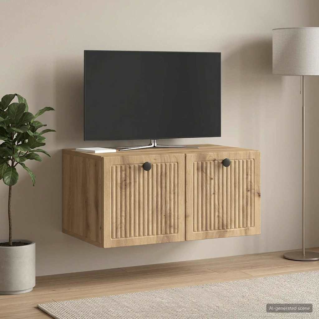 vidaXL Szafka RTV montowana na ścianie 59,5 x 41 x 30 cm Dąb artisan