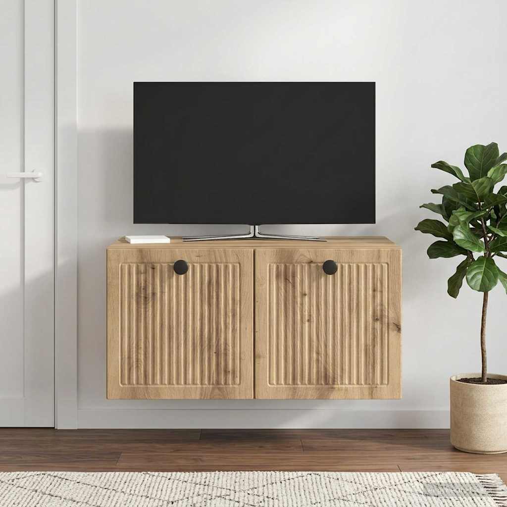 vidaXL Szafka RTV montowana na ścianie 59,5 x 41 x 30 cm Dąb artisan