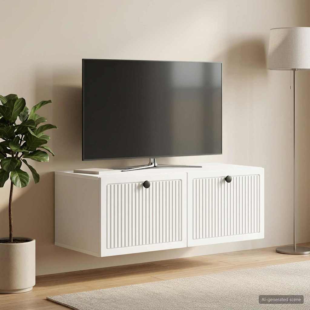 vidaXL Szafka RTV montowana na ścianie Biały 78,5 x 41 x 30 cm