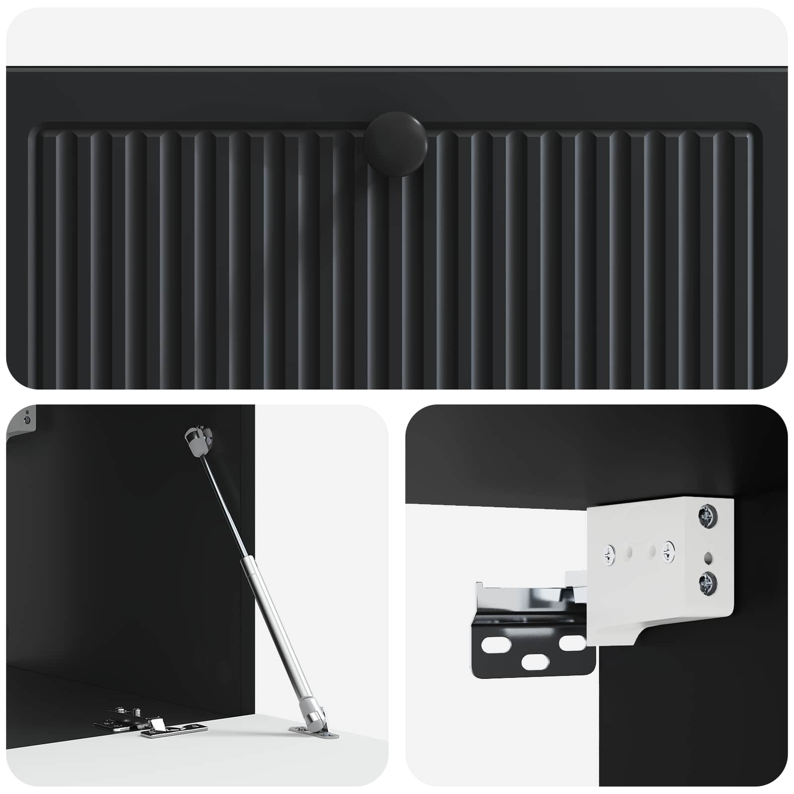 vidaXL Szafka RTV montowana na ścianie Czarny 78,5 x 41 x 30 cm