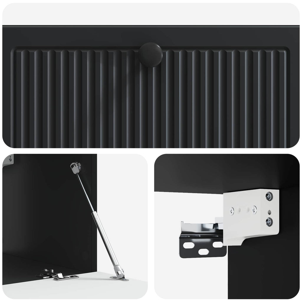 vidaXL Szafka RTV montowana na ścianie Czarny 78,5 x 41 x 30 cm