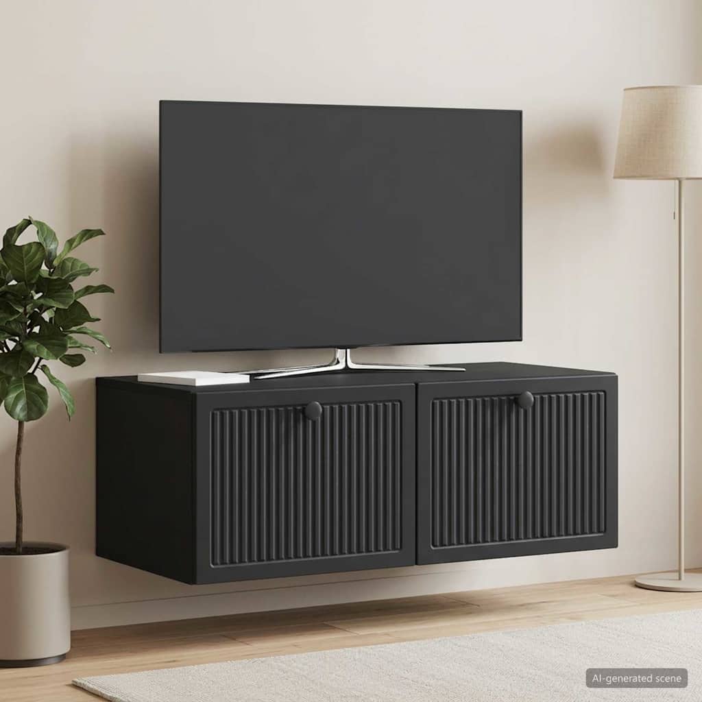 vidaXL Szafka RTV montowana na ścianie Czarny 78,5 x 41 x 30 cm