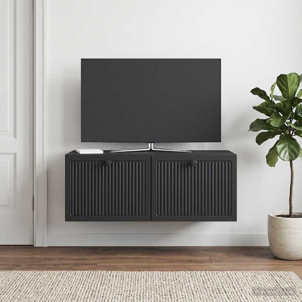 vidaXL Szafka RTV montowana na ścianie Czarny 78,5 x 41 x 30 cm