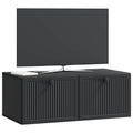 vidaXL Szafka RTV montowana na ścianie Czarny 78,5 x 41 x 30 cm