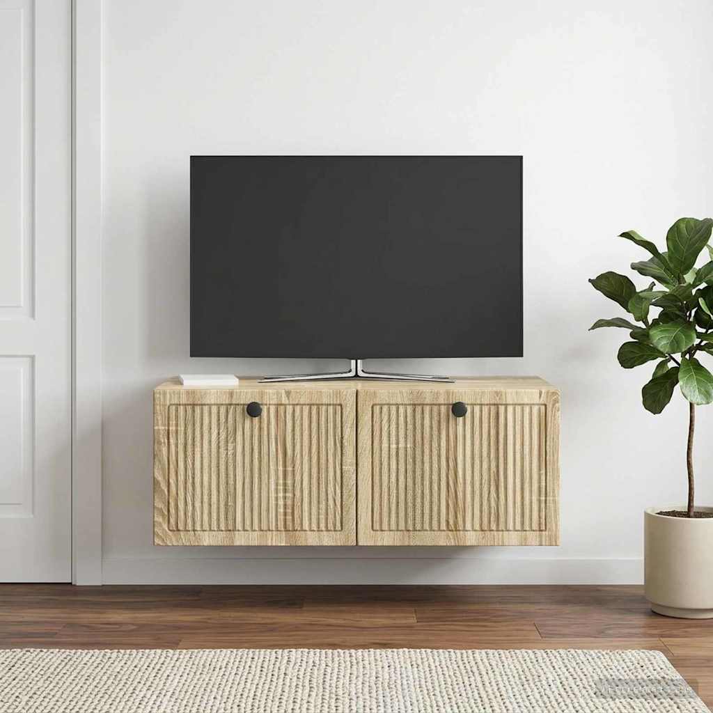 vidaXL Szafka RTV montowana na ścianie dąb Sonoma 78,5 x 41 x 30 cm