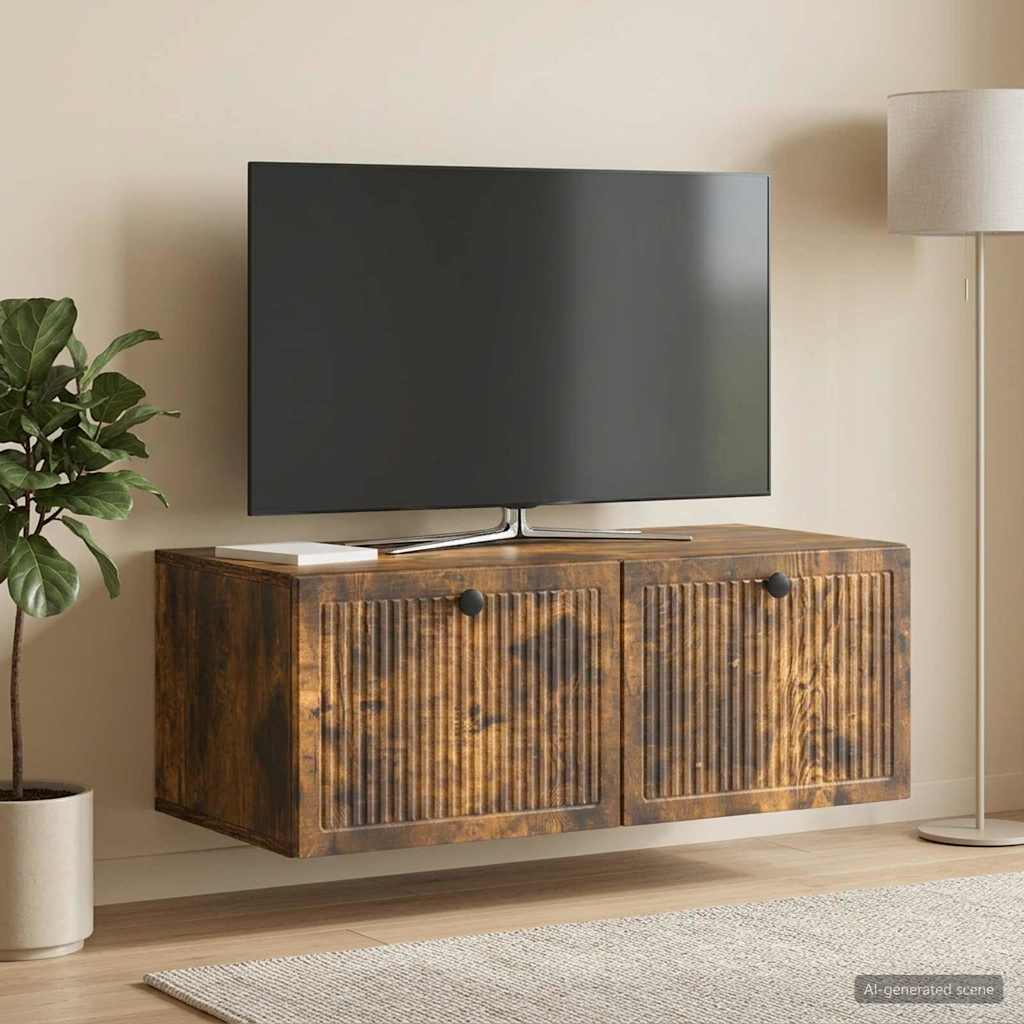 vidaXL Szafka RTV montowana na ścianie Dąb wędzony 78,5 x 41 x 30 cm