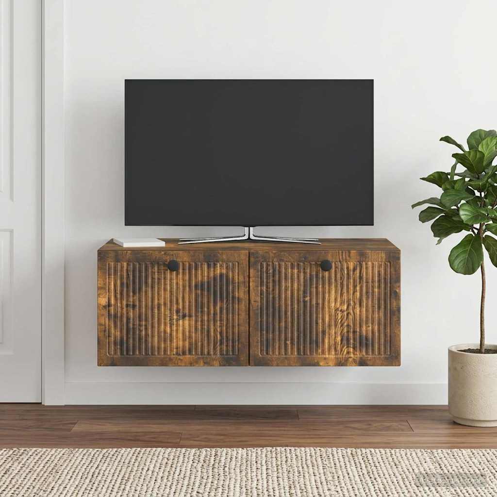 vidaXL Szafka RTV montowana na ścianie Dąb wędzony 78,5 x 41 x 30 cm