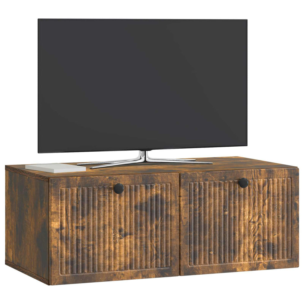 vidaXL Szafka RTV montowana na ścianie Dąb wędzony 78,5 x 41 x 30 cm