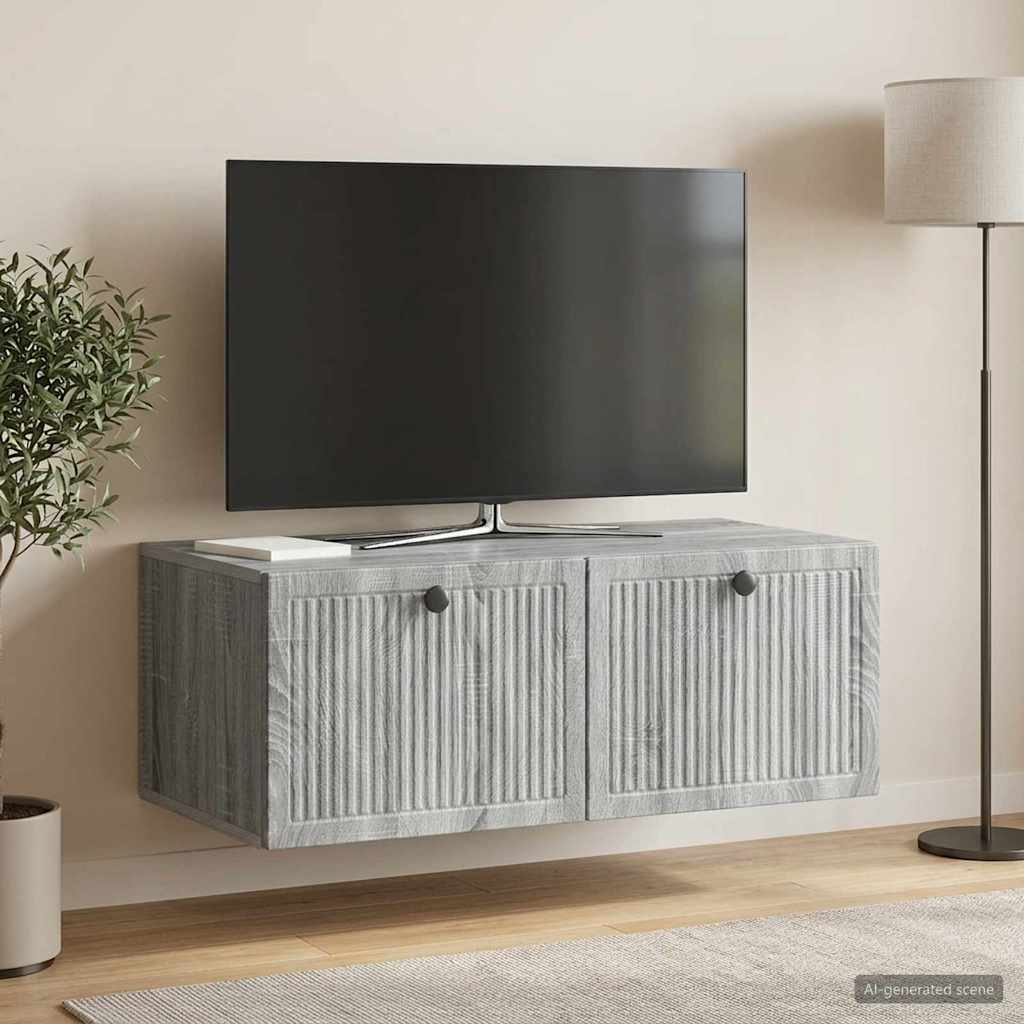 vidaXL Szafka RTV montowana na ścianie Szary Sonoma 78,5 x 41 x 30 cm