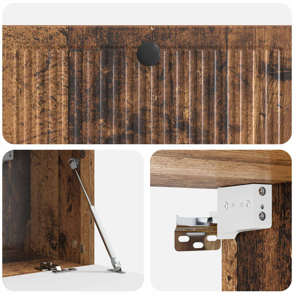 vidaXL Szafka RTV montowana na ścianie Stare drewno 78,5 x 41 x 30 cm