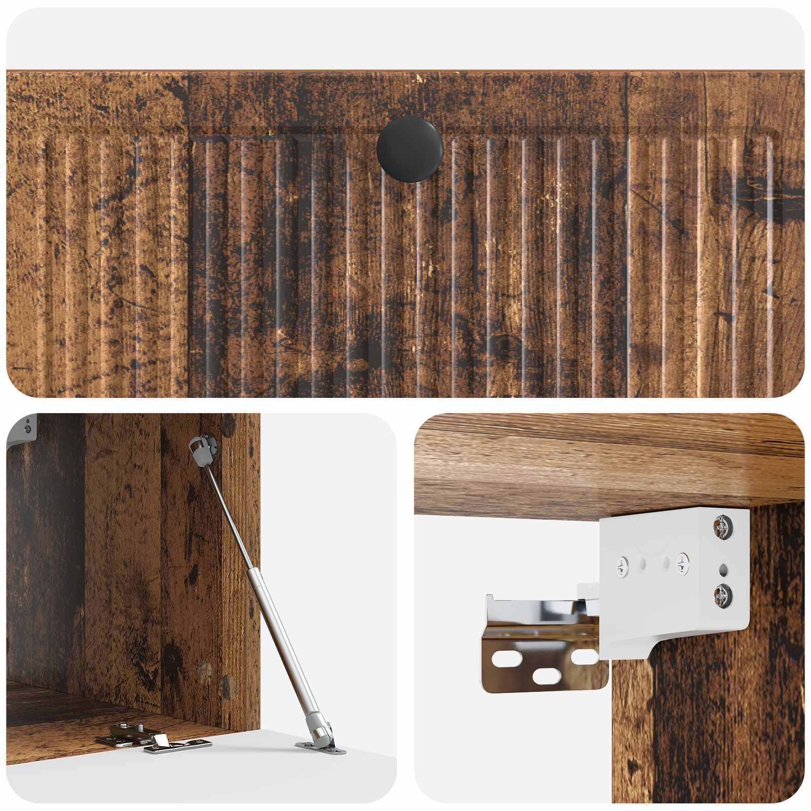 vidaXL Szafka RTV montowana na ścianie Stare drewno 78,5 x 41 x 30 cm