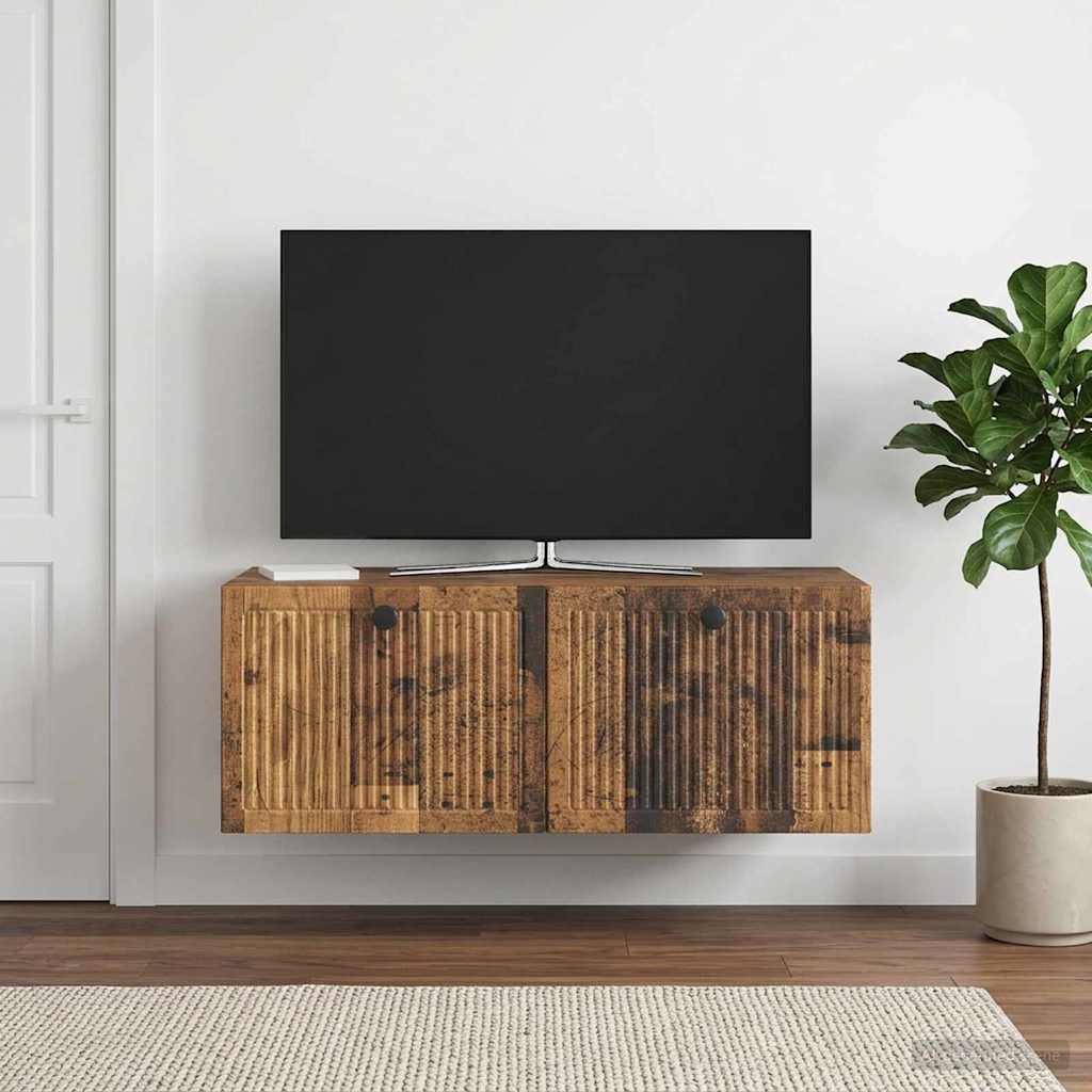 vidaXL Szafka RTV montowana na ścianie Stare drewno 78,5 x 41 x 30 cm