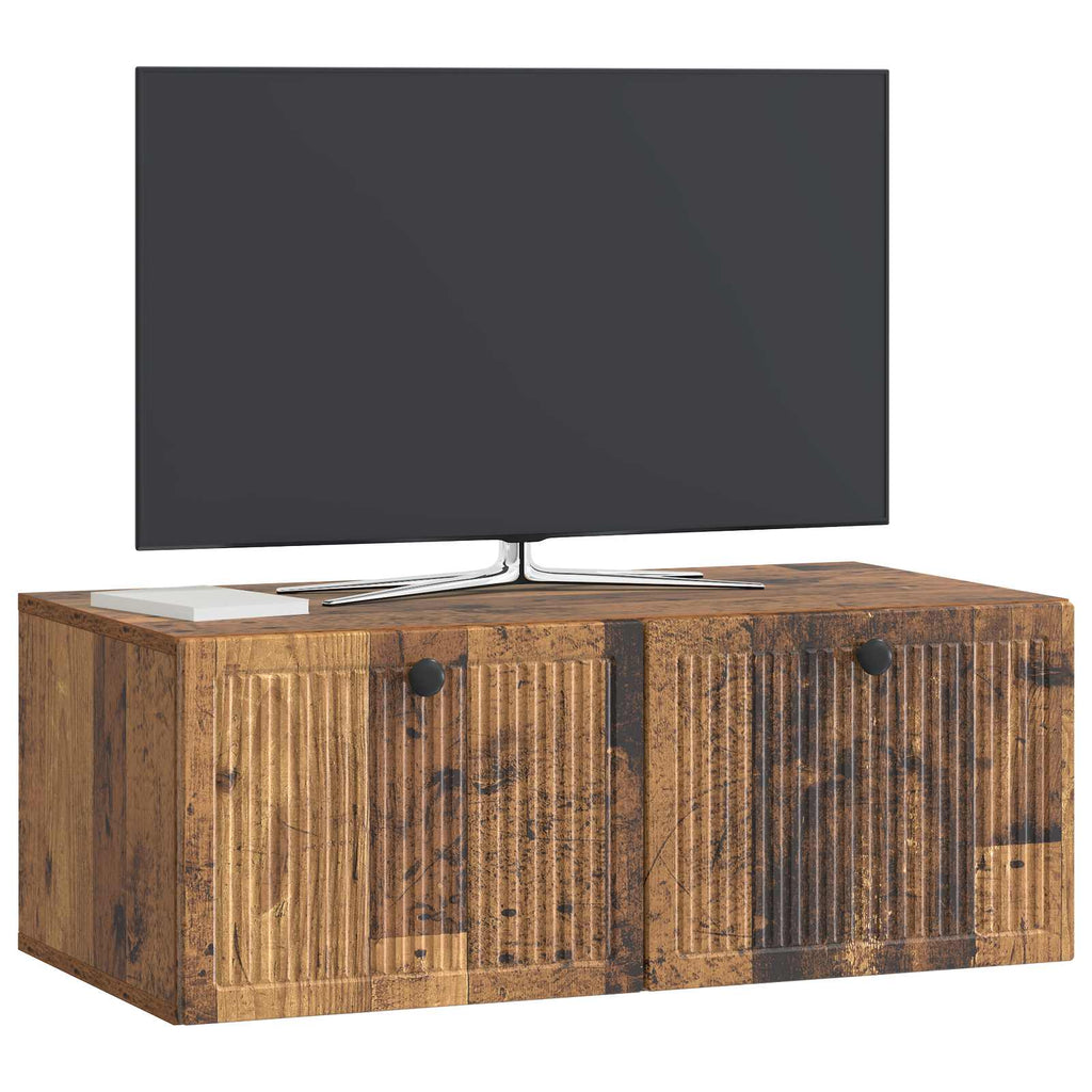 vidaXL Szafka RTV montowana na ścianie Stare drewno 78,5 x 41 x 30 cm