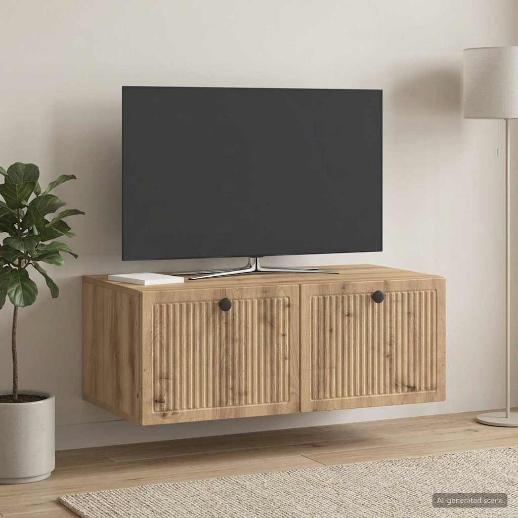 vidaXL Szafka RTV montowana na ścianie 78,5 x 41 x 30 cm Dąb artisan