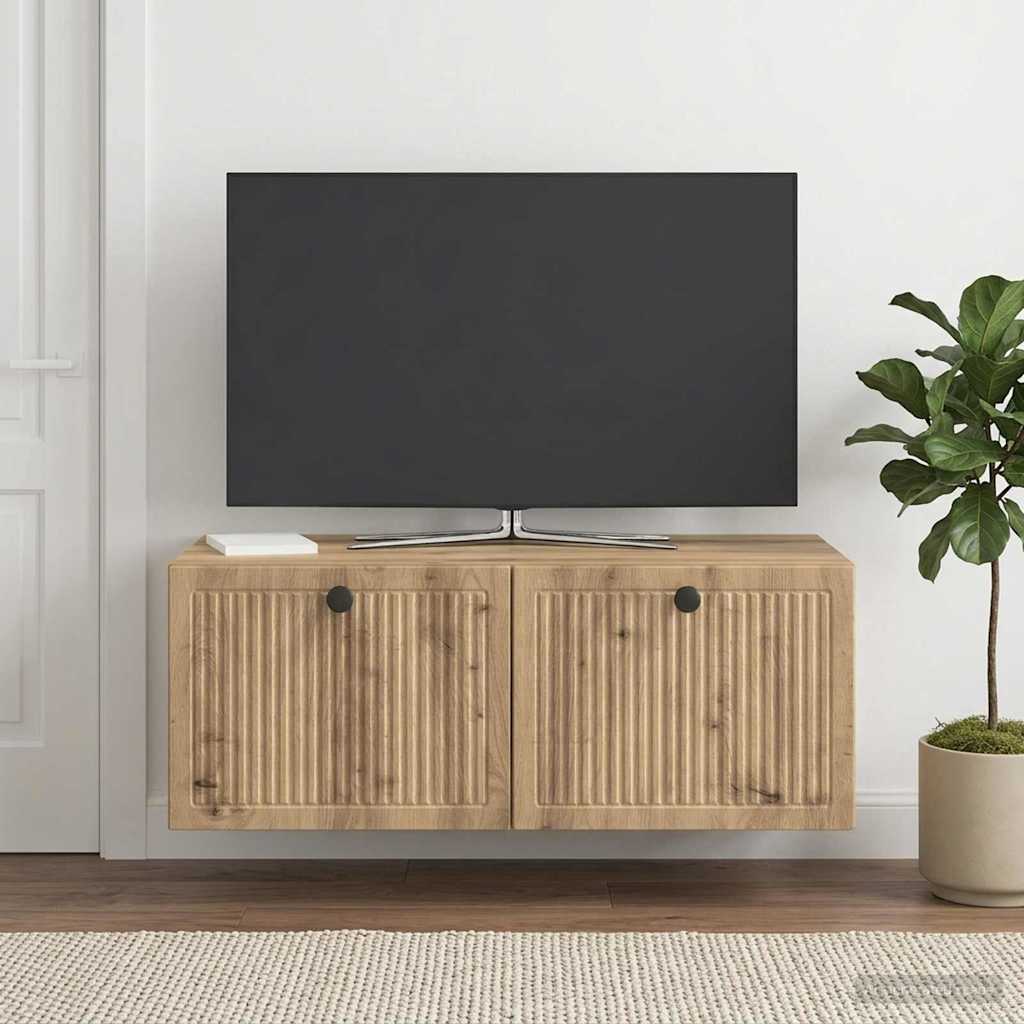 vidaXL Szafka RTV montowana na ścianie 78,5 x 41 x 30 cm Dąb artisan