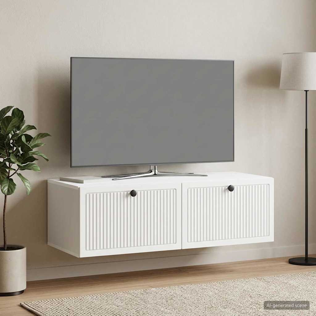 vidaXL Szafka RTV montowana na ścianie Biały 98 x 41 x 30 cm