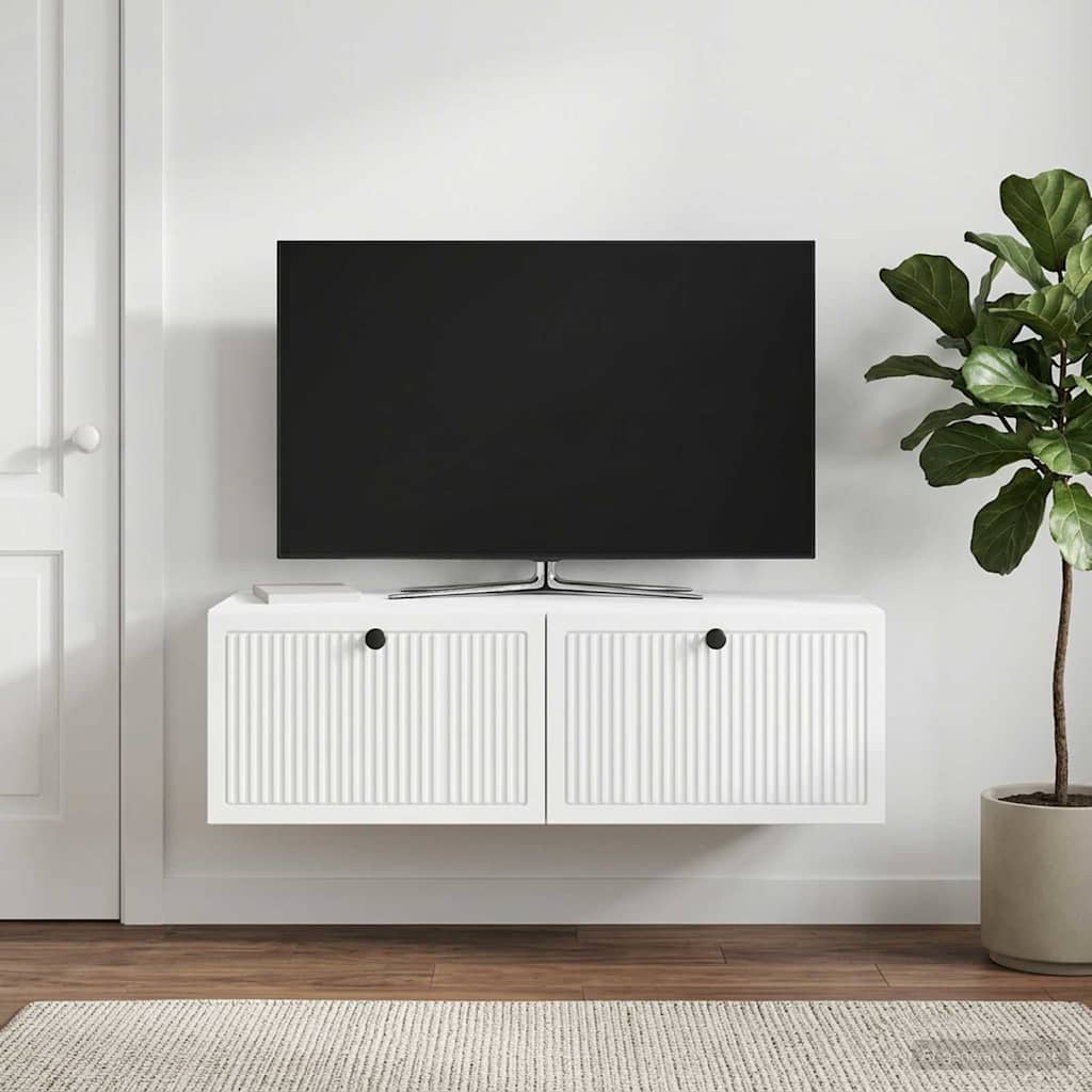 vidaXL Szafka RTV montowana na ścianie Biały 98 x 41 x 30 cm