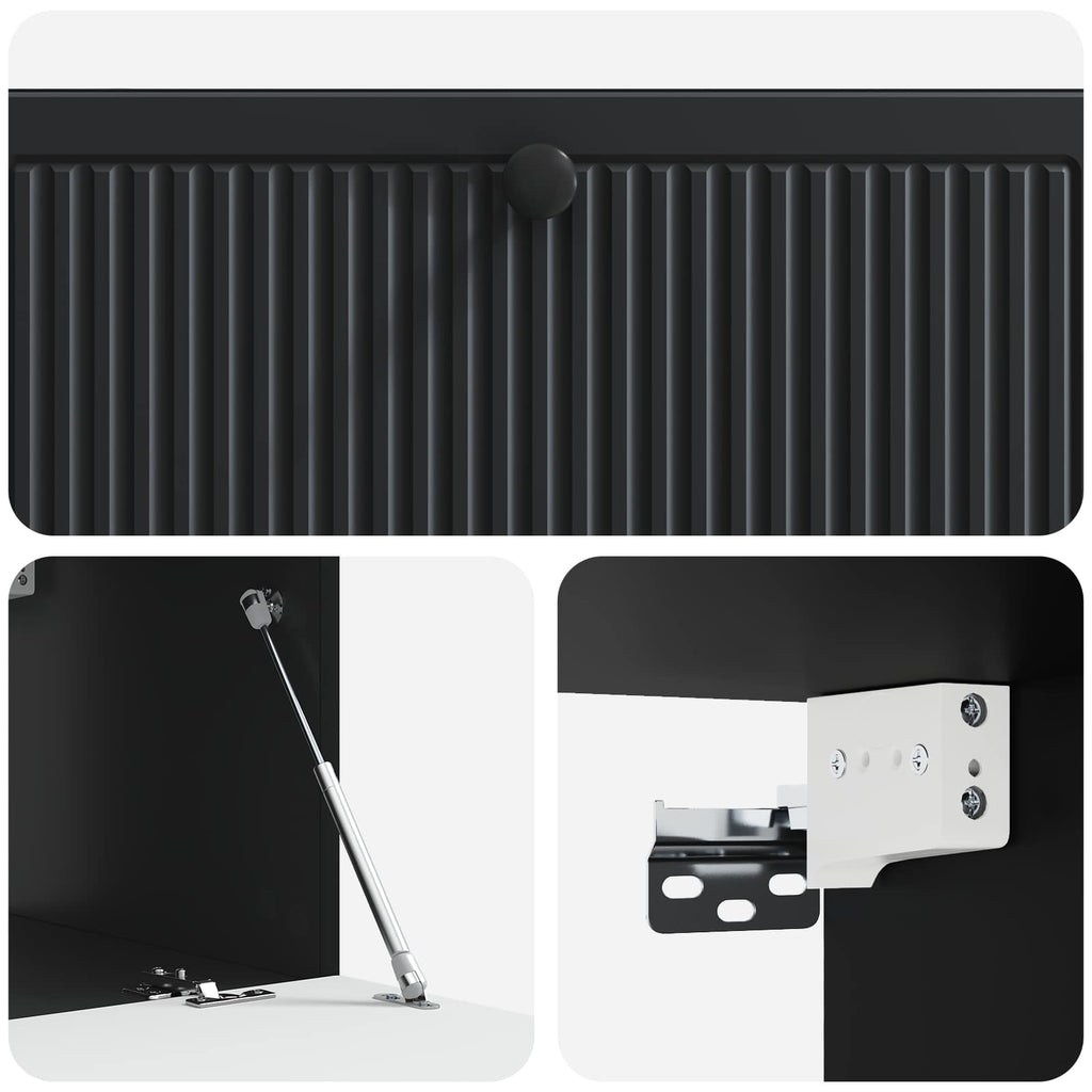 vidaXL Szafka RTV montowana na ścianie Czarny 98 x 41 x 30 cm
