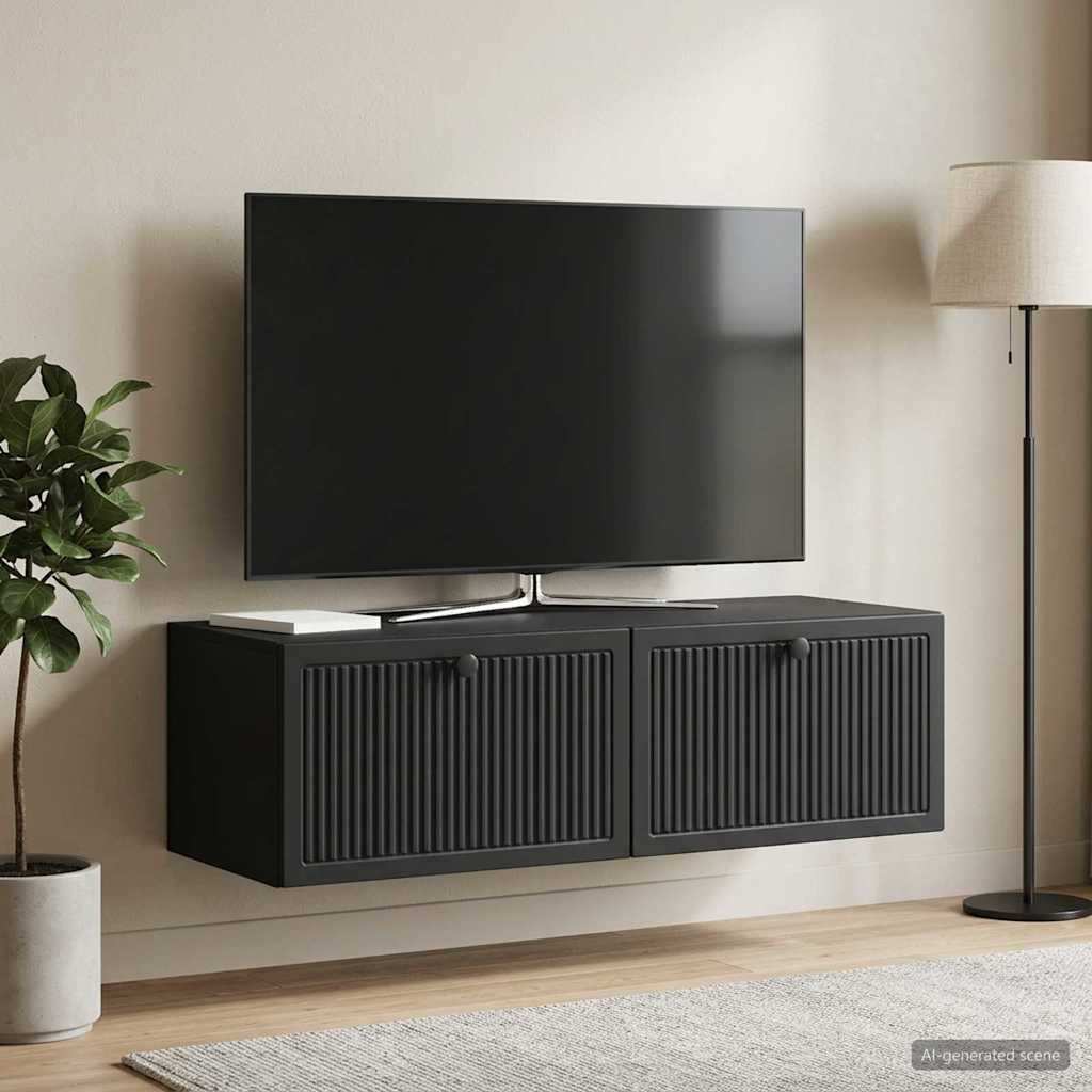 vidaXL Szafka RTV montowana na ścianie Czarny 98 x 41 x 30 cm