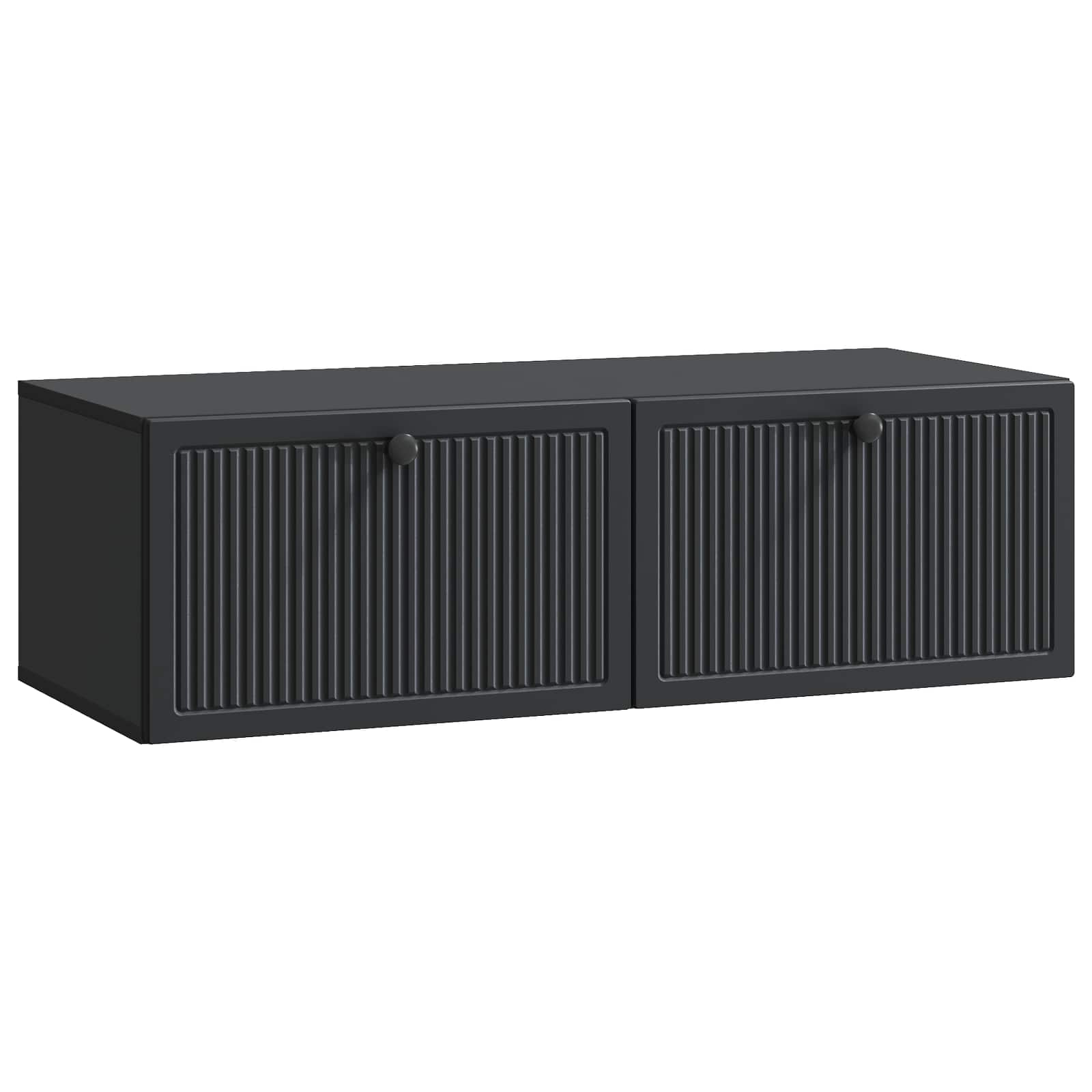 vidaXL Szafka RTV montowana na ścianie Czarny 98 x 41 x 30 cm