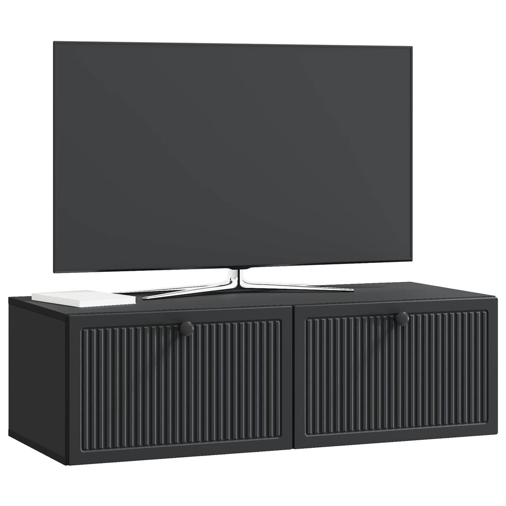 vidaXL Szafka RTV montowana na ścianie Czarny 98 x 41 x 30 cm