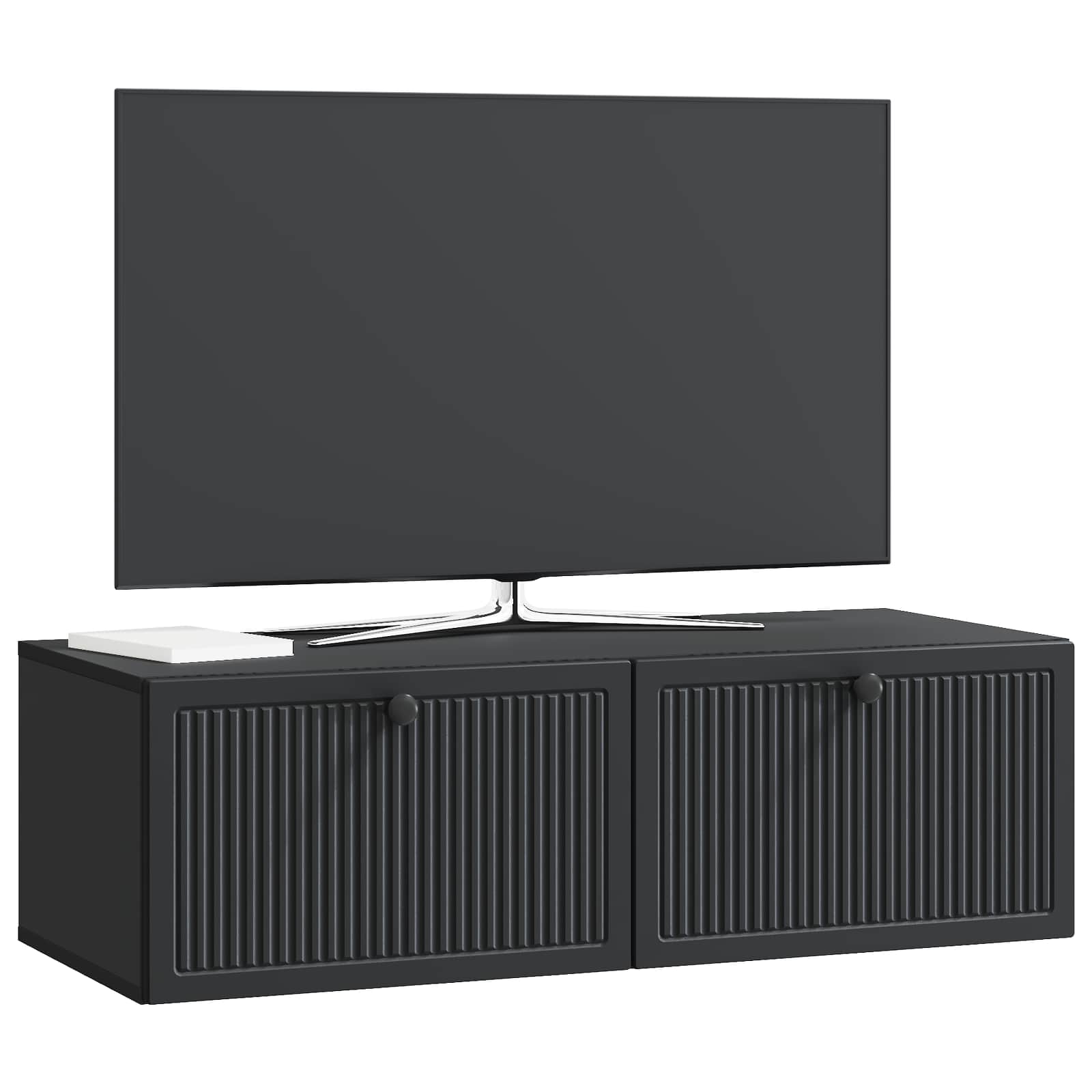vidaXL Szafka RTV montowana na ścianie Czarny 98 x 41 x 30 cm
