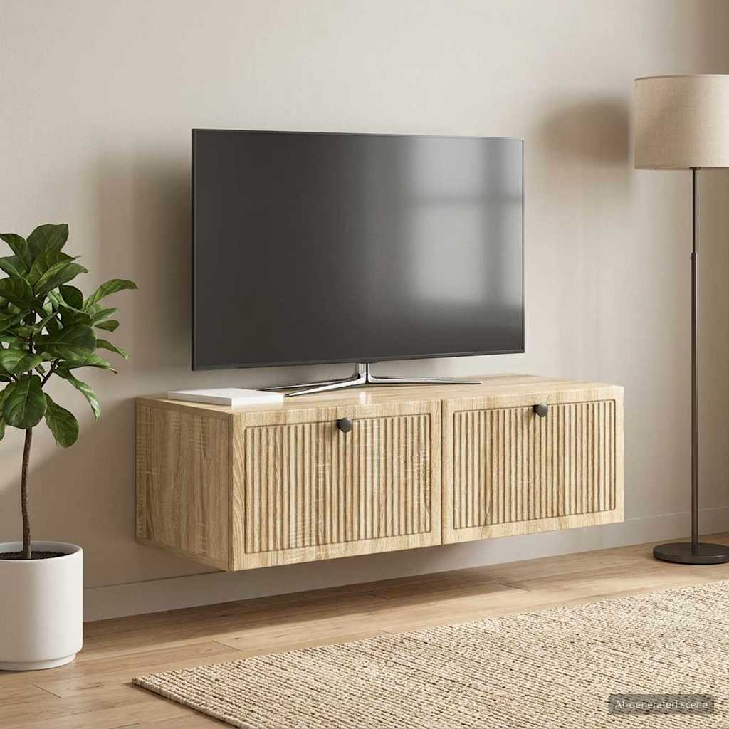 vidaXL Szafka RTV montowana na ścianie dąb Sonoma 98 x 41 x 30 cm
