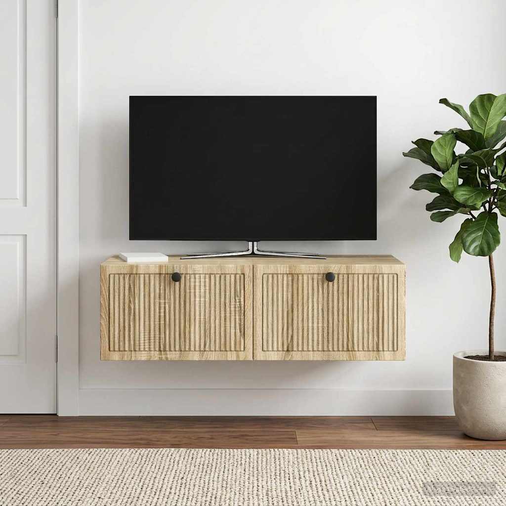 vidaXL Szafka RTV montowana na ścianie dąb Sonoma 98 x 41 x 30 cm