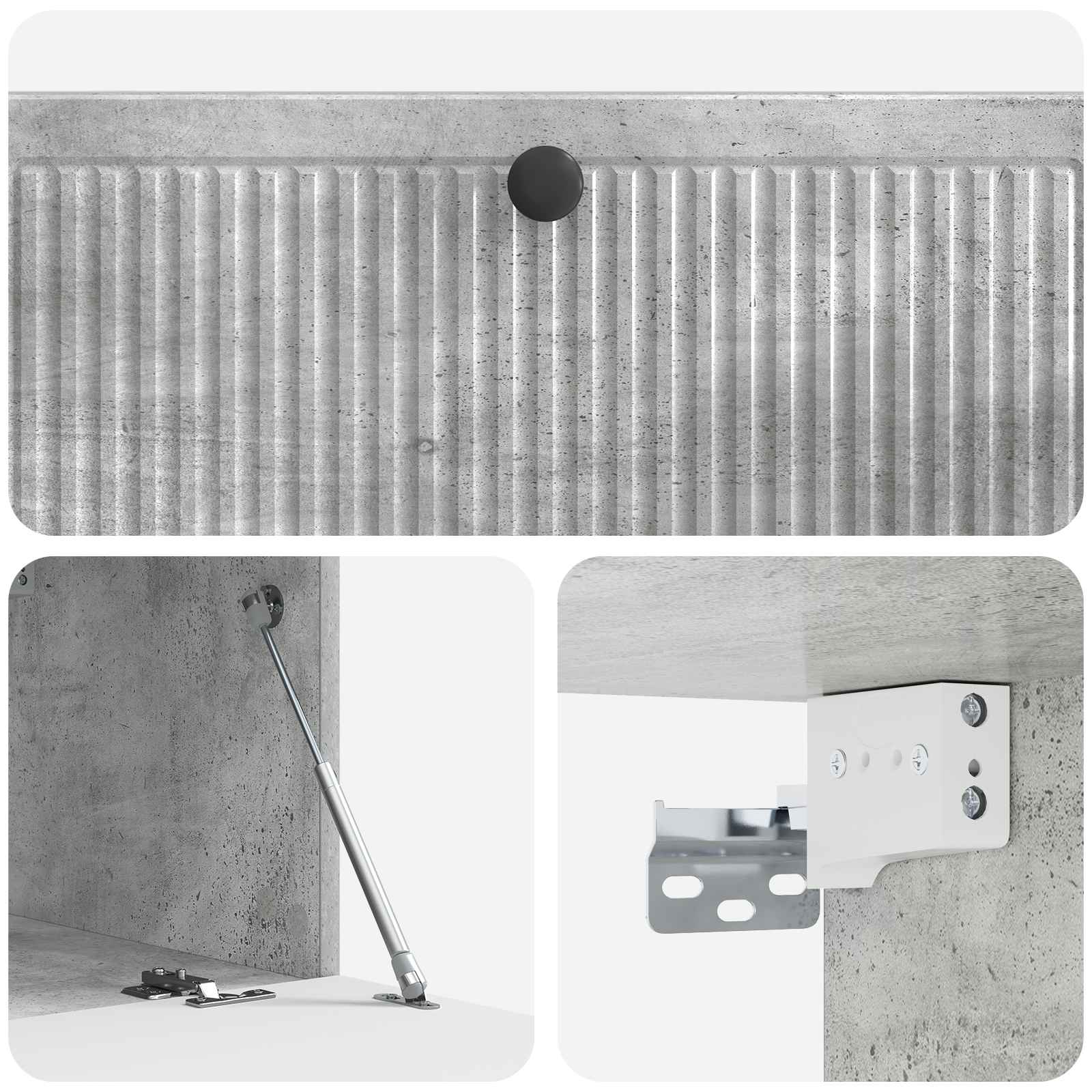 vidaXL Szafka RTV montowana na ścianie Betonowy szary 98 x 41 x 30 cm