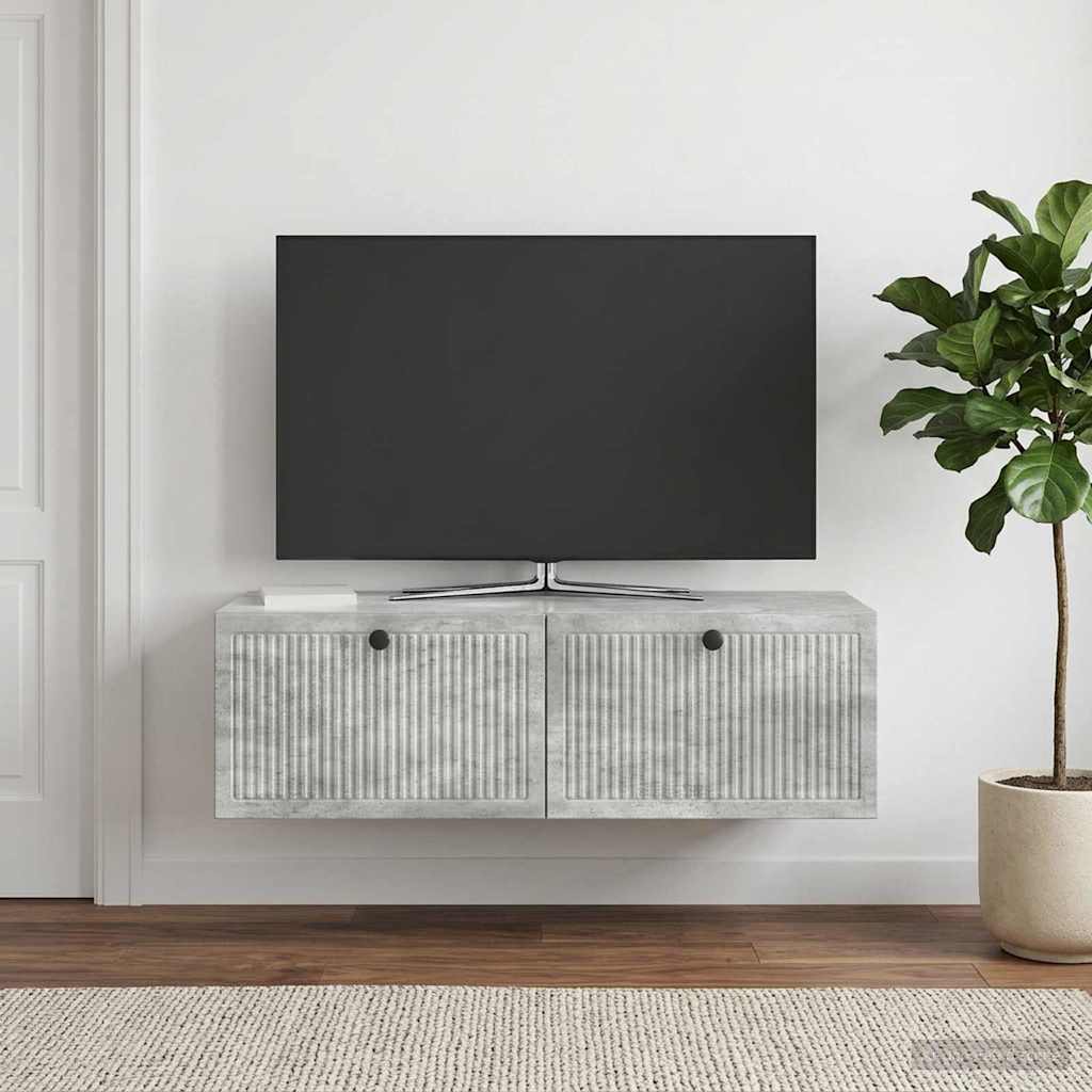 vidaXL Szafka RTV montowana na ścianie Betonowy szary 98 x 41 x 30 cm