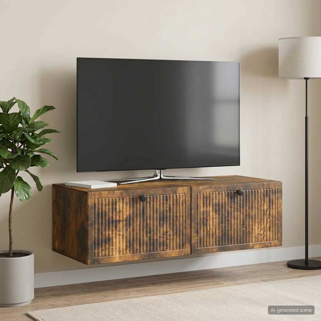 vidaXL Szafka RTV montowana na ścianie Dąb wędzony 98 x 41 x 30 cm