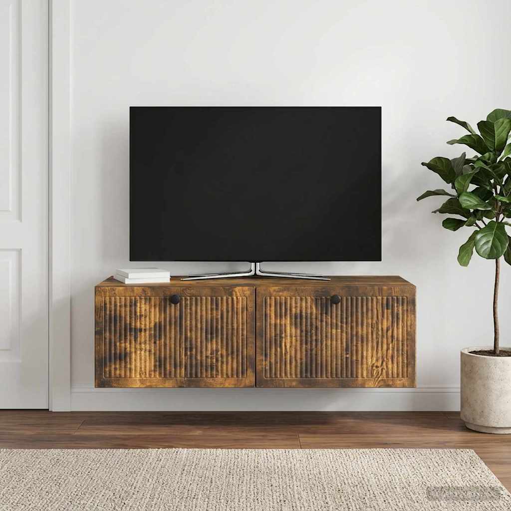 vidaXL Szafka RTV montowana na ścianie Dąb wędzony 98 x 41 x 30 cm
