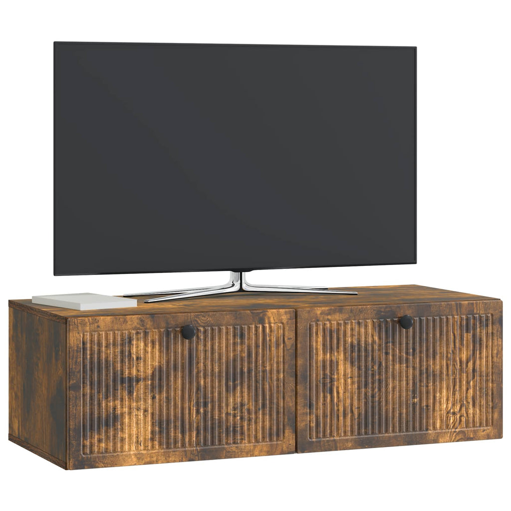 vidaXL Szafka RTV montowana na ścianie Dąb wędzony 98 x 41 x 30 cm