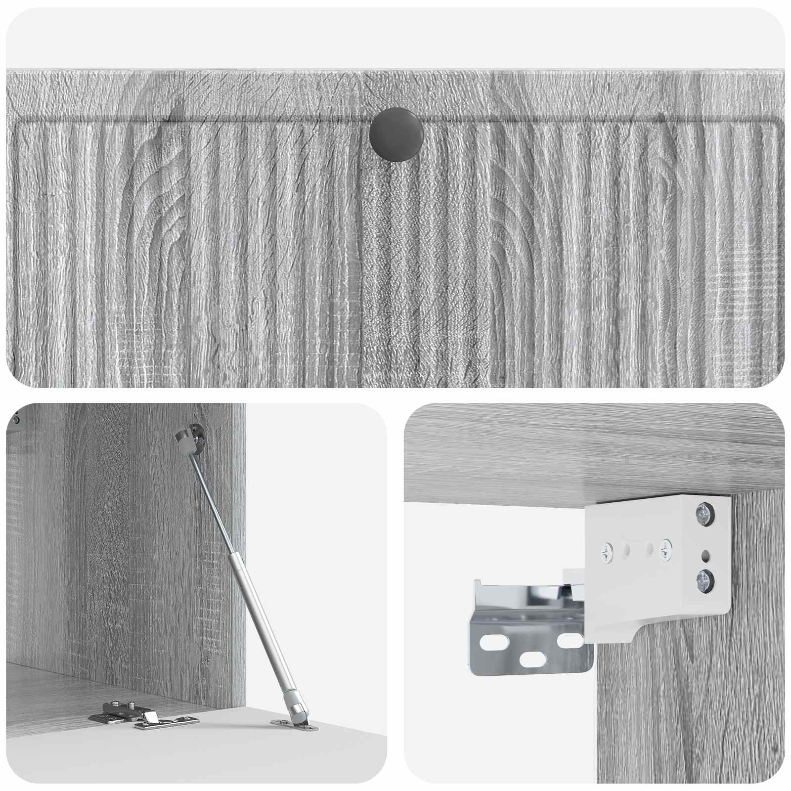 vidaXL Szafka RTV montowana na ścianie Szary Sonoma 98 x 41 x 30 cm