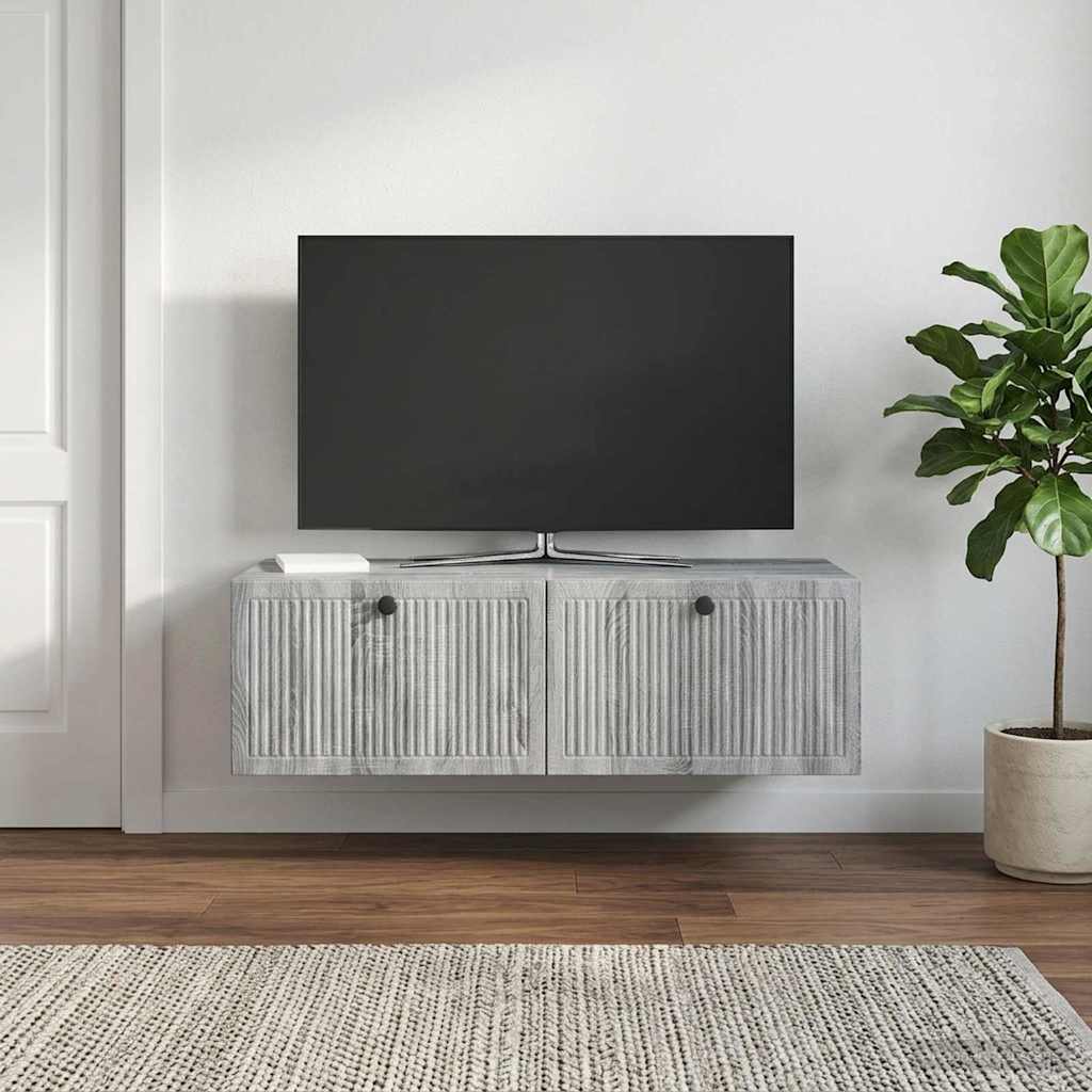 vidaXL Szafka RTV montowana na ścianie Szary Sonoma 98 x 41 x 30 cm