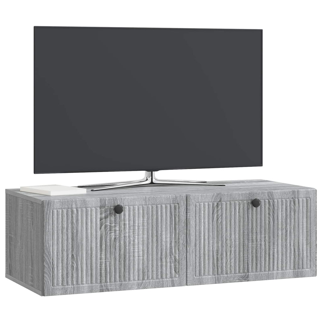 vidaXL Szafka RTV montowana na ścianie Szary Sonoma 98 x 41 x 30 cm