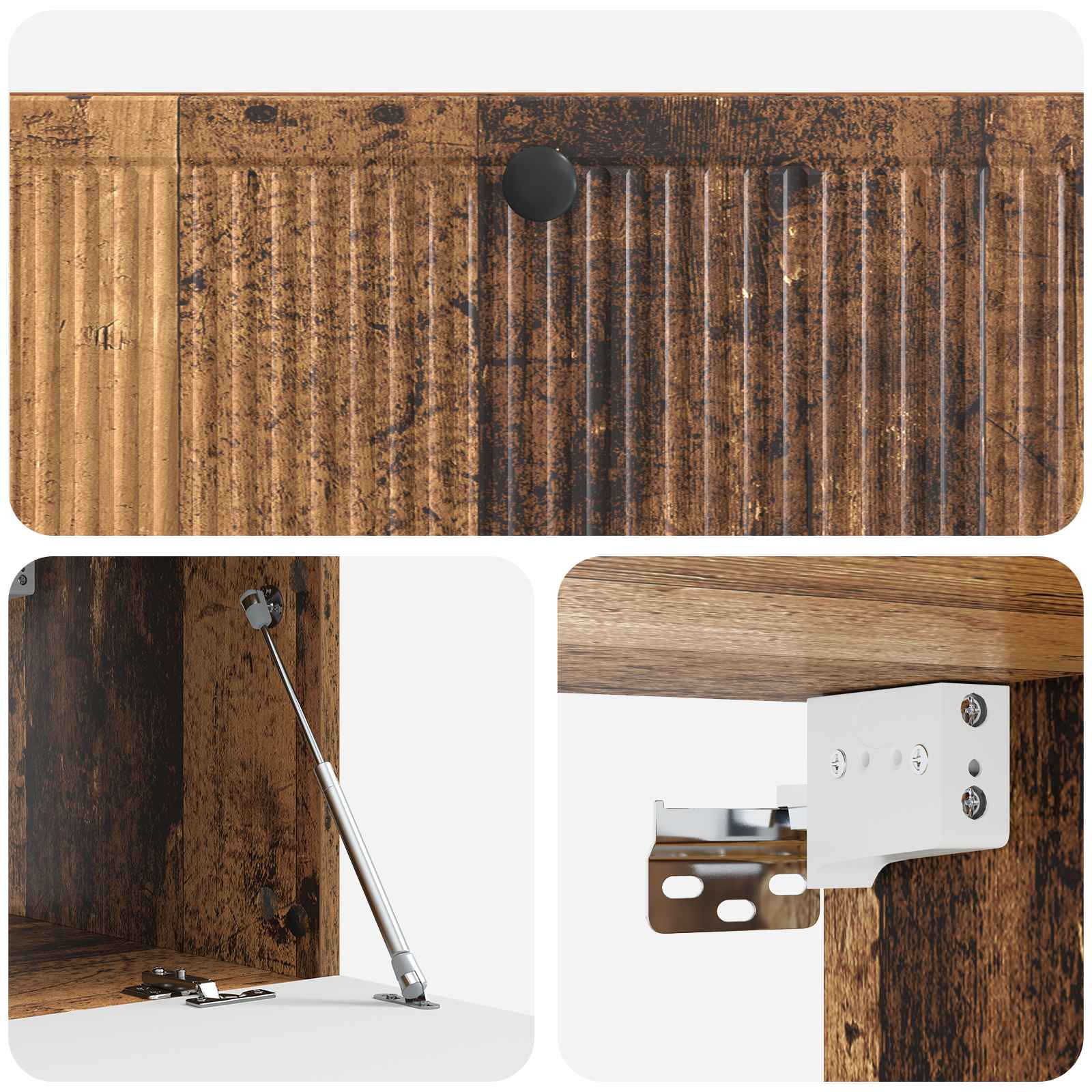 vidaXL Szafka RTV montowana na ścianie Stare drewno 98 x 41 x 30 cm