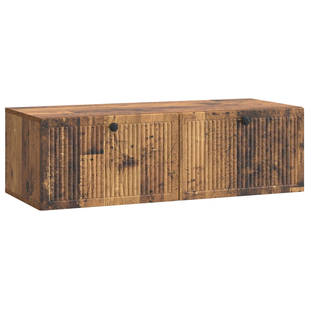 vidaXL Szafka RTV montowana na ścianie Stare drewno 98 x 41 x 30 cm