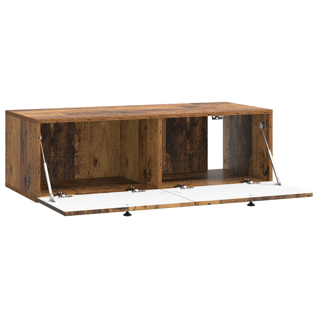 vidaXL Szafka RTV montowana na ścianie Stare drewno 98 x 41 x 30 cm