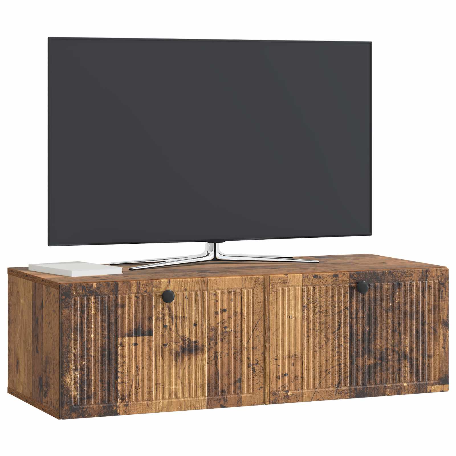 vidaXL Szafka RTV montowana na ścianie Stare drewno 98 x 41 x 30 cm