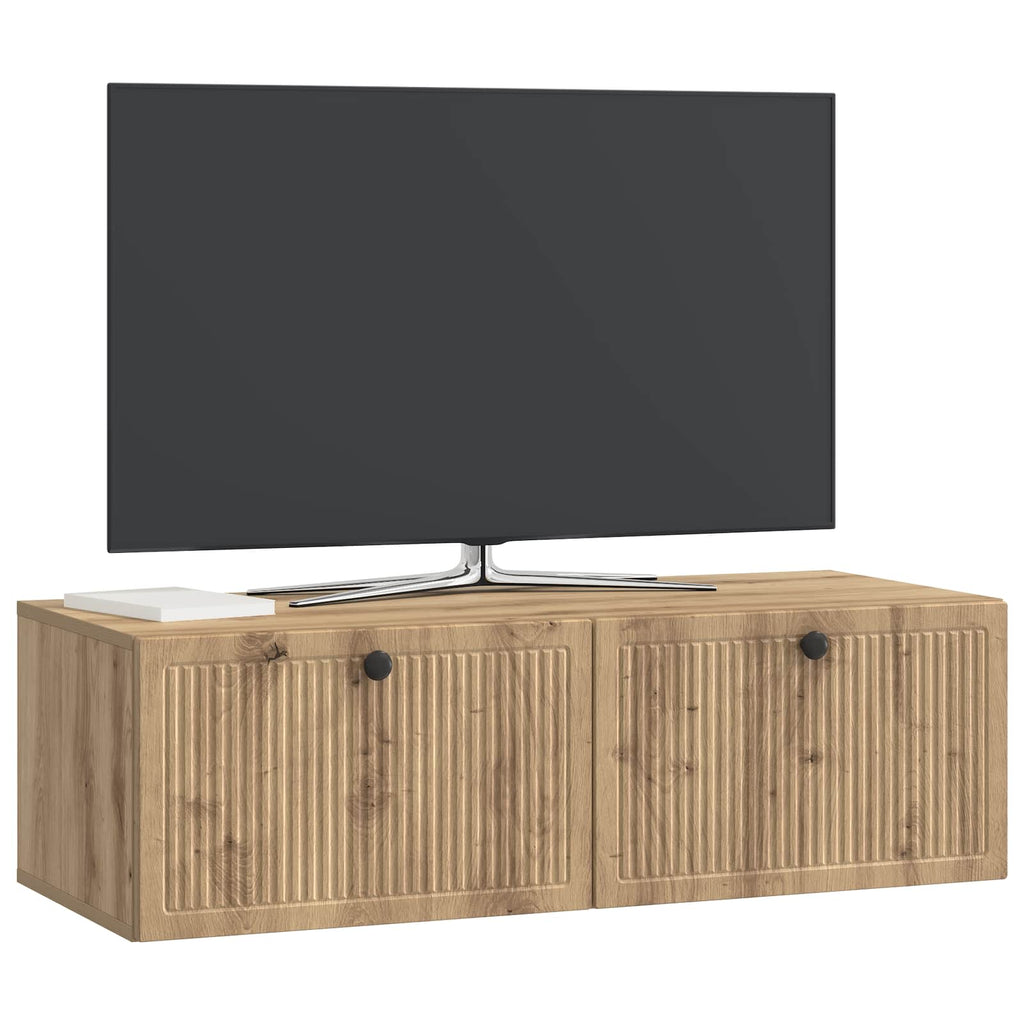 vidaXL Szafka RTV montowana na ścianie Dąb artisan 98 x 41 x 30 cm