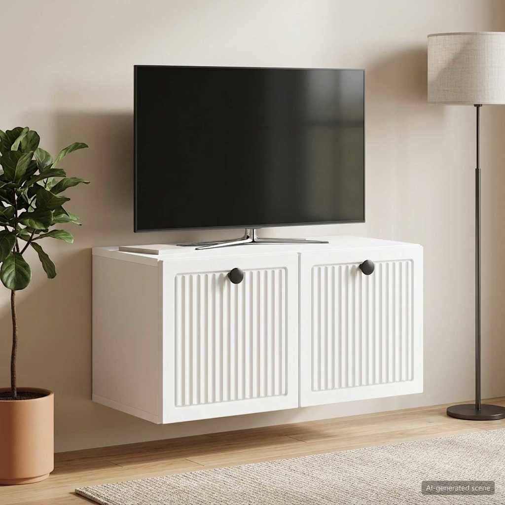 vidaXL Szafka RTV montowana na ścianie Biały 59,5 x 31 x 30 cm