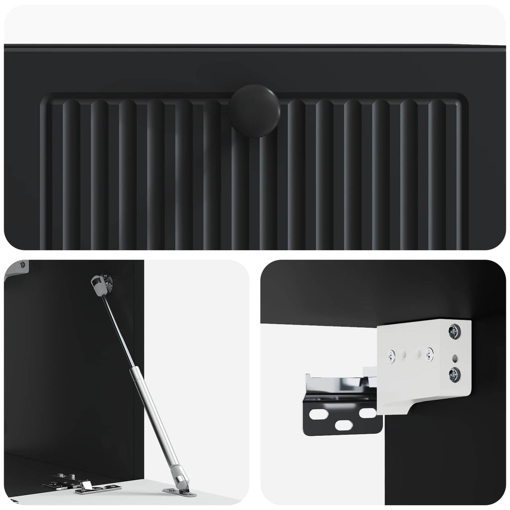 vidaXL Szafka RTV montowana na ścianie Czarny 59,5 x 31 x 30 cm
