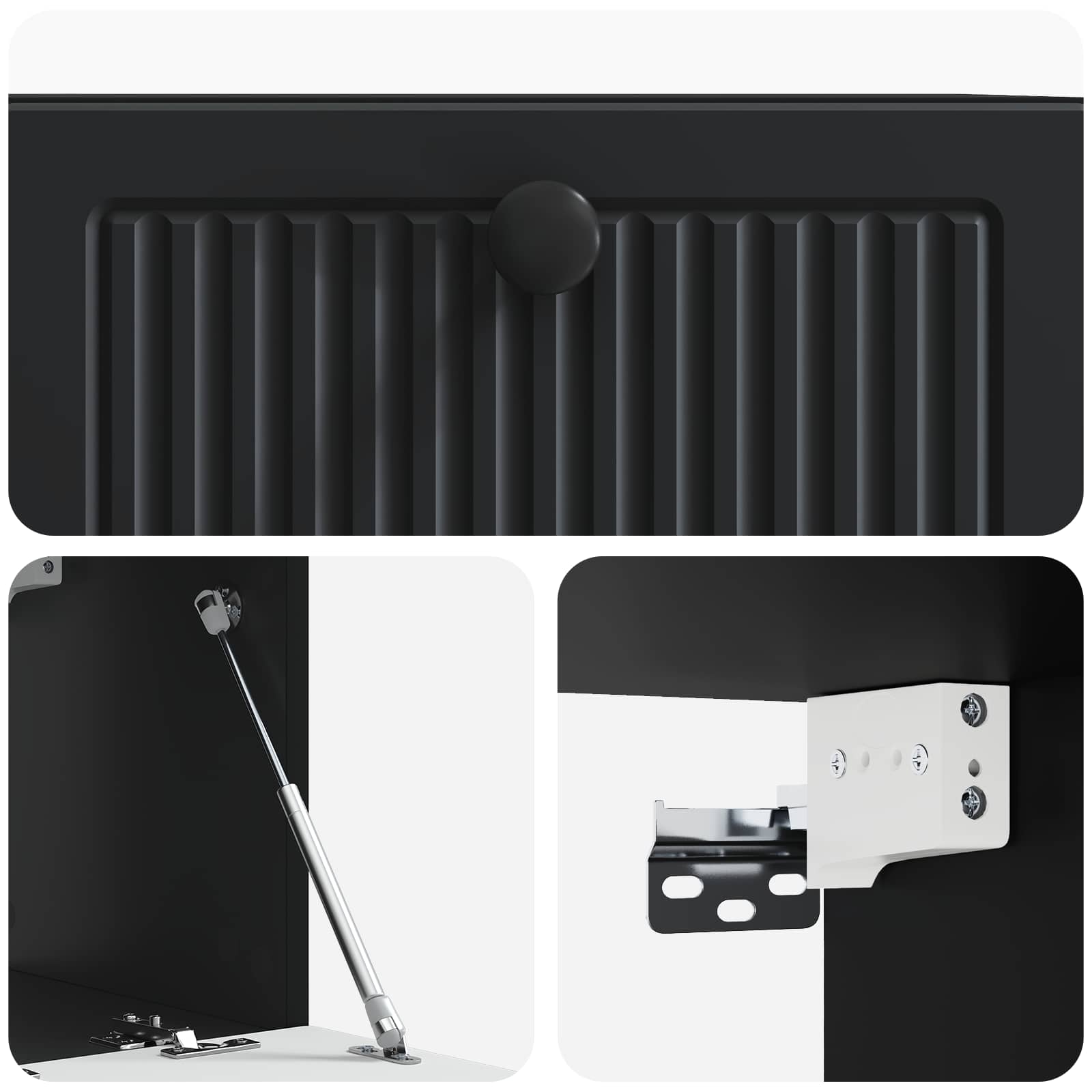 vidaXL Szafka RTV montowana na ścianie Czarny 59,5 x 31 x 30 cm