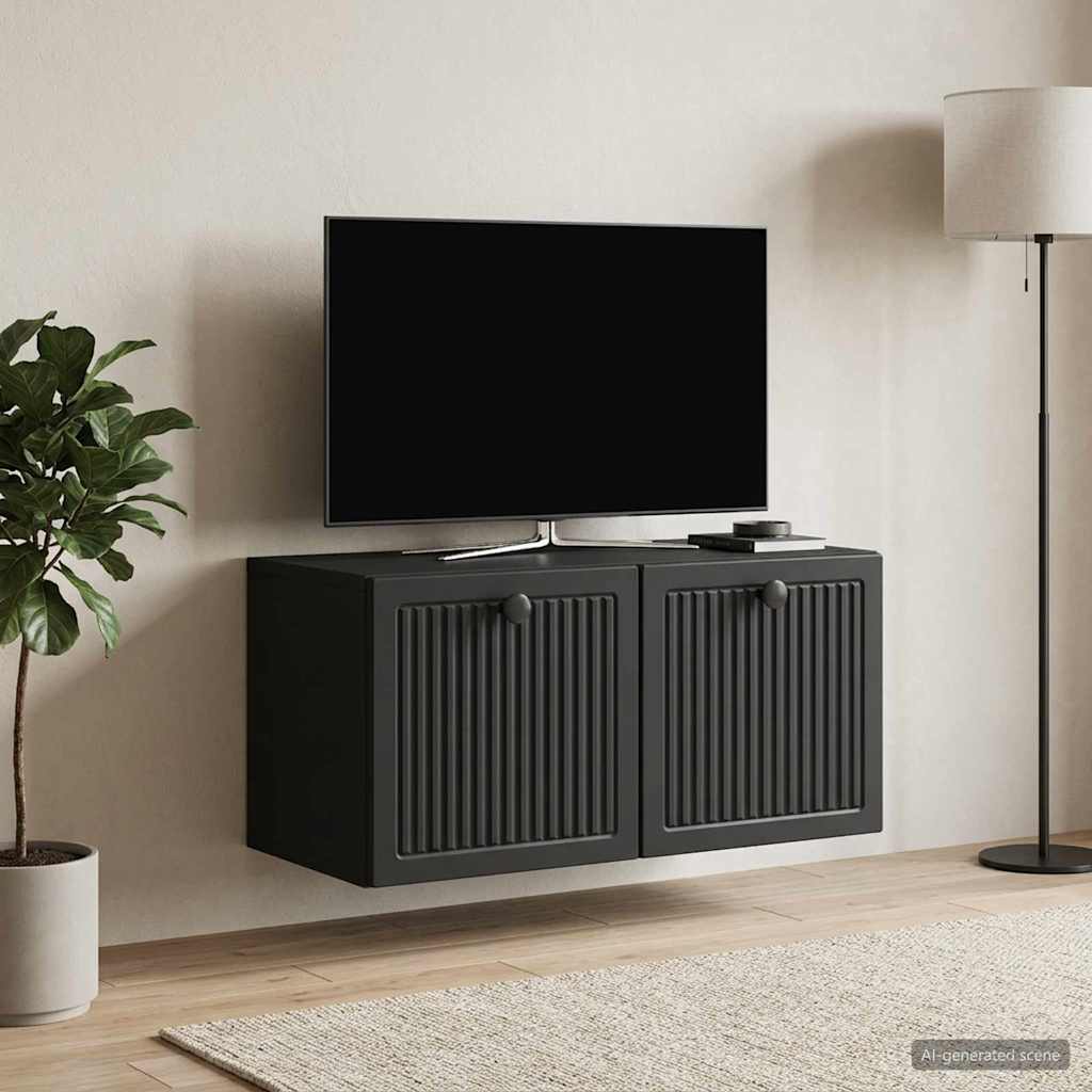 vidaXL Szafka RTV montowana na ścianie Czarny 59,5 x 31 x 30 cm